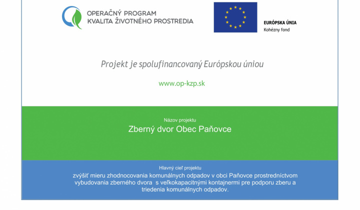 Fotka - Zberný dvor Obec Paňovce